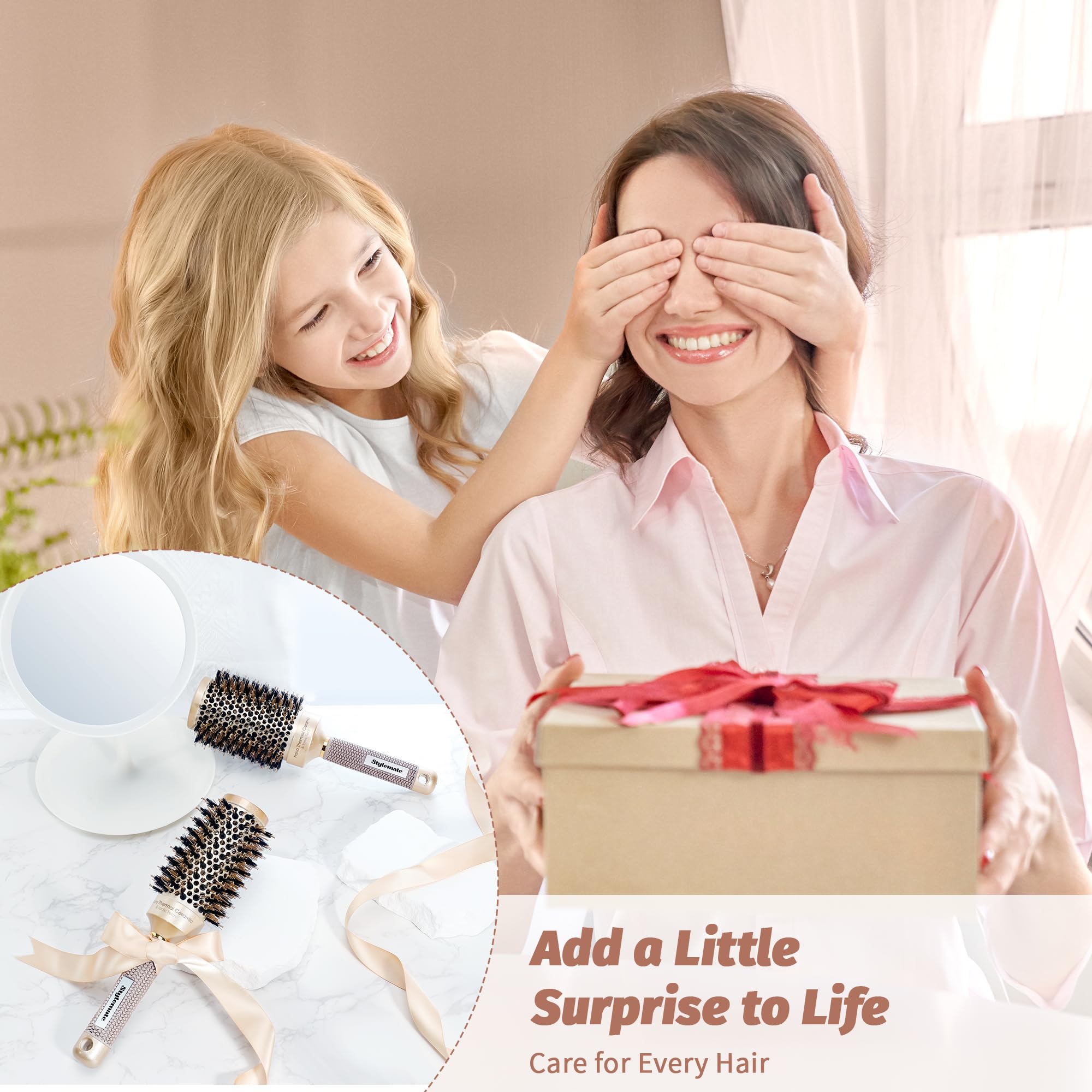 STYLEMATE gift-set image shows brush and four clips in a chic box.