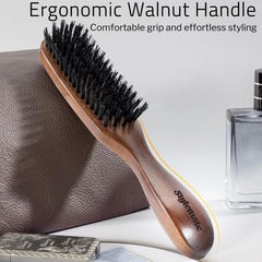 STYLEMATE nylon brush used on beard for even oil distribution and shaping