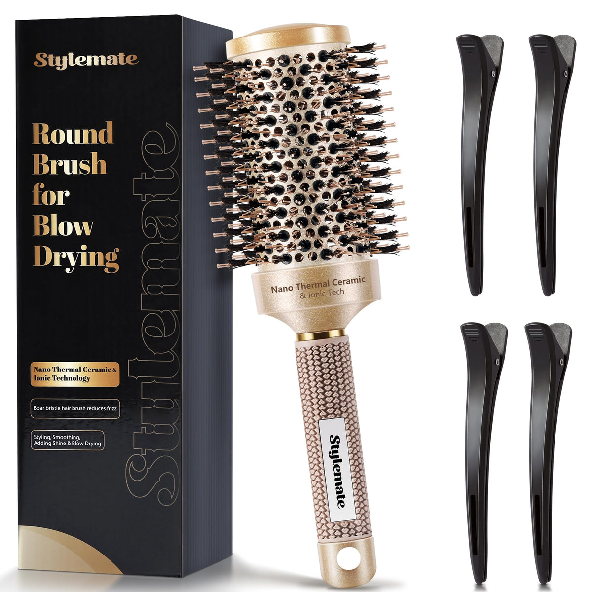 STYLEMATE round brush 2.1-inch barrel for smooth blowouts and added volume.
