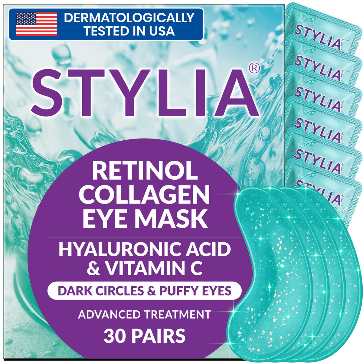 Stylia Under Eye Patches application closeup for refreshed under-eye area