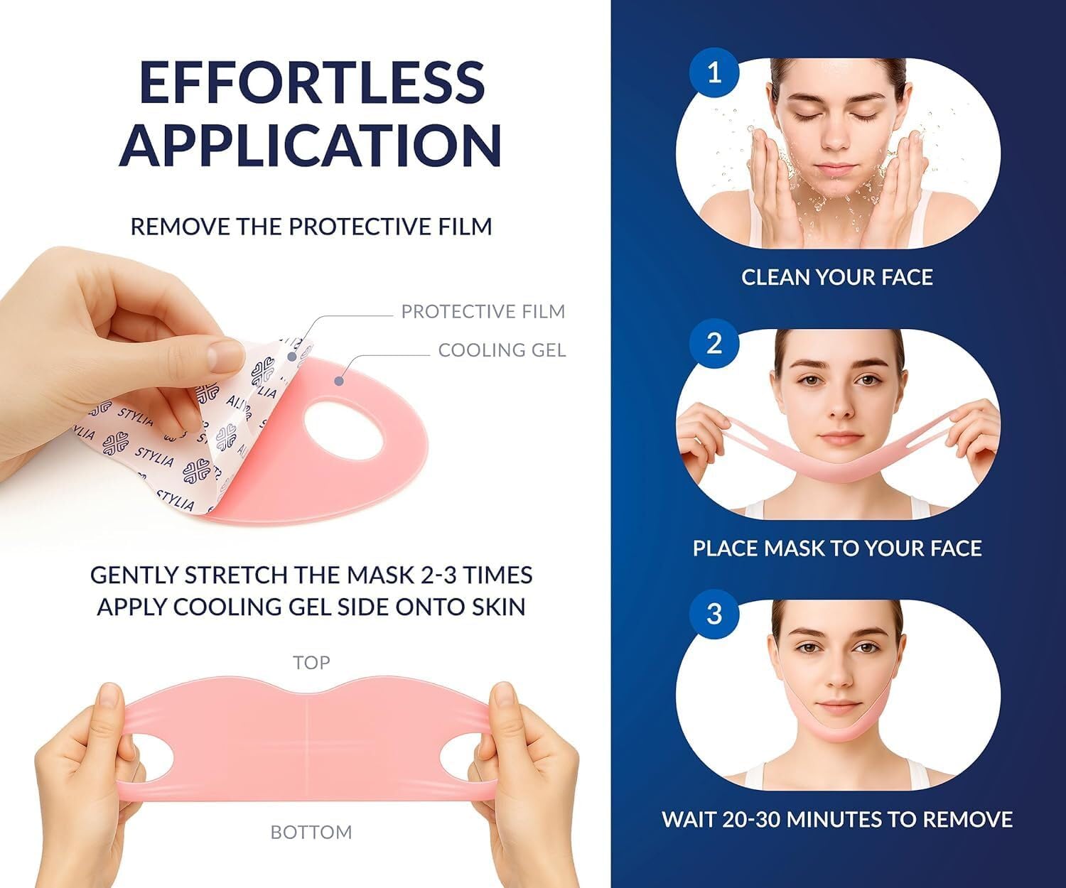 Stylia V Line sensitive-skin safe formula suitable for all skin types.