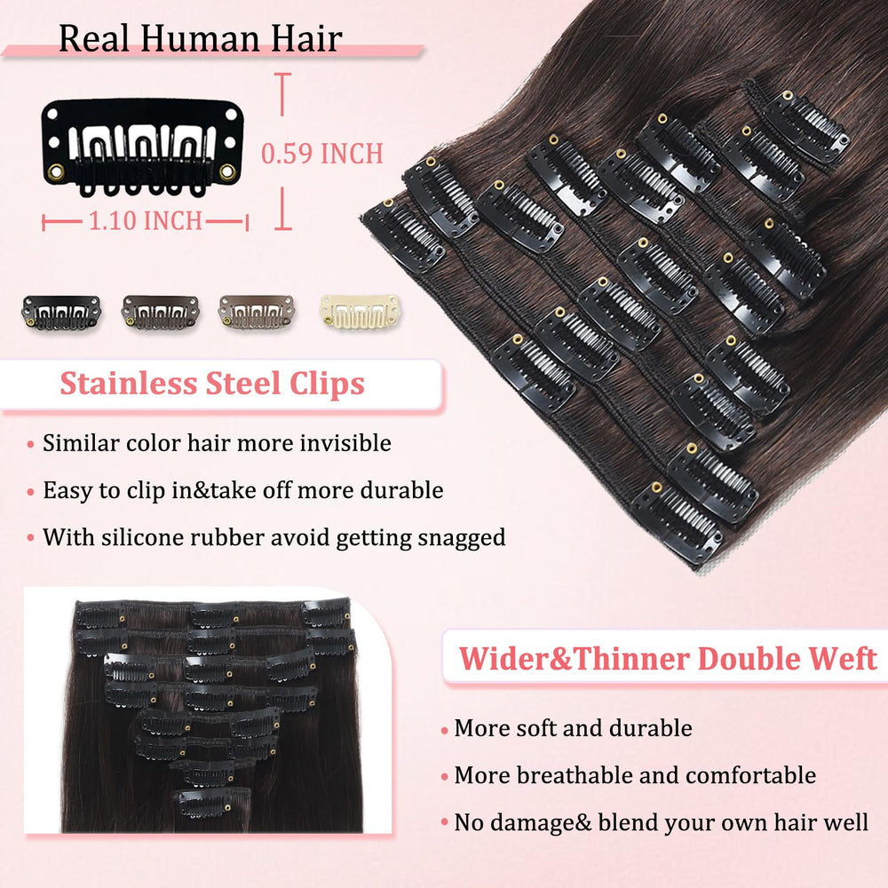 Stylifo clip-in extension in-hand display demonstrates 16-inch length for visible thickness.
