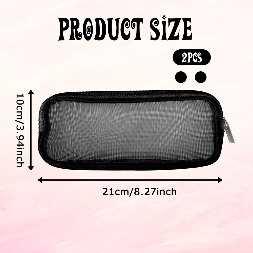 Styquenzer mesh makeup bag zipper detail emphasizes secure closure for safe storage.