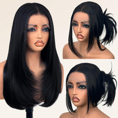 Su Mei.s glueless lace-front wig 26inch front view for natural part and quick wear