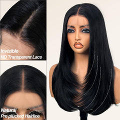 Su Mei.s glueless lace-front wig 26inch side view shows secure fit for daily styling