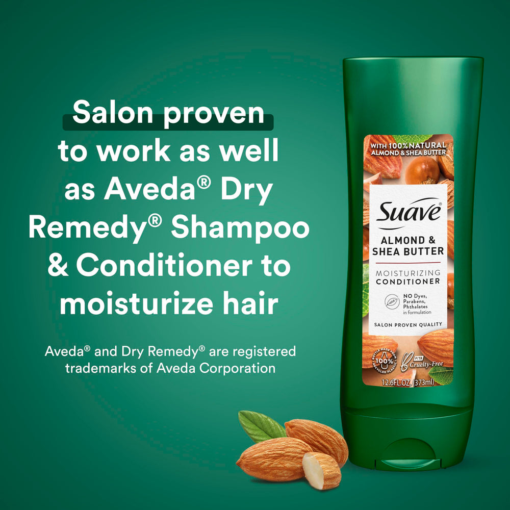 Suave shampoo close-up showing creamy lather for smooth cleansing.