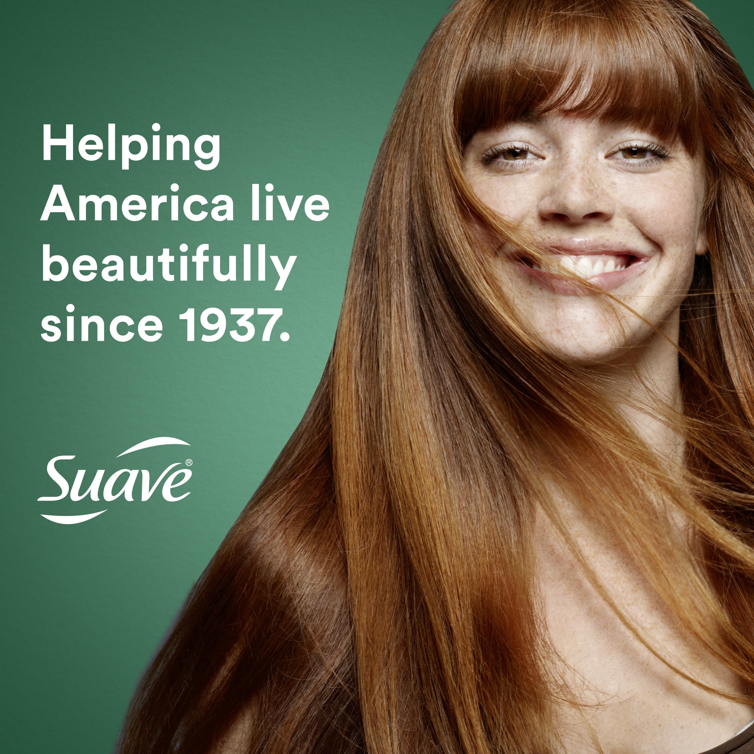 Suave almond-shea ingredients graphic focusing on natural almond oil and shea butter.