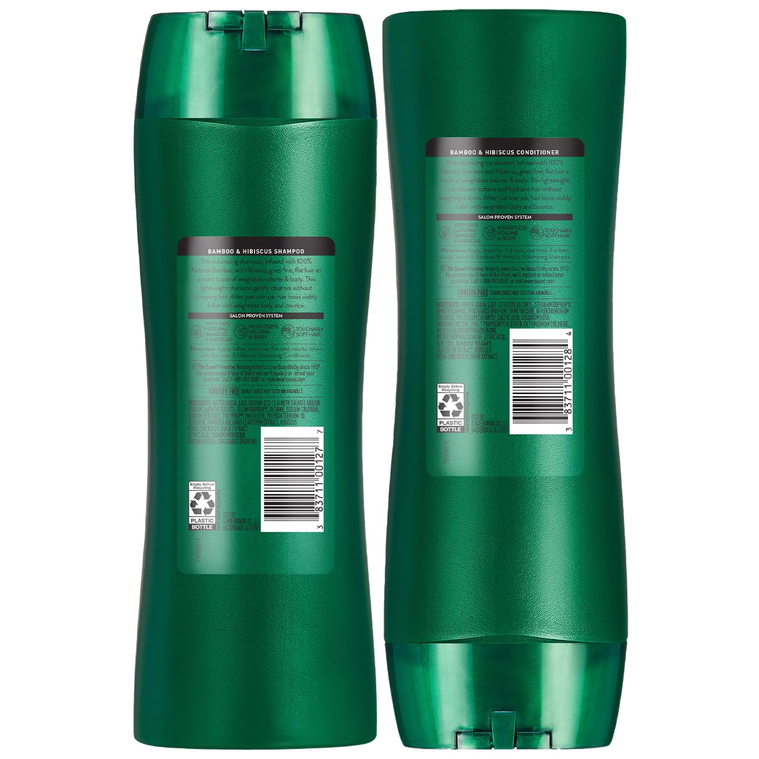 Suave Bamboo & Hibiscus fragrance splash captures spa-like shower experience.