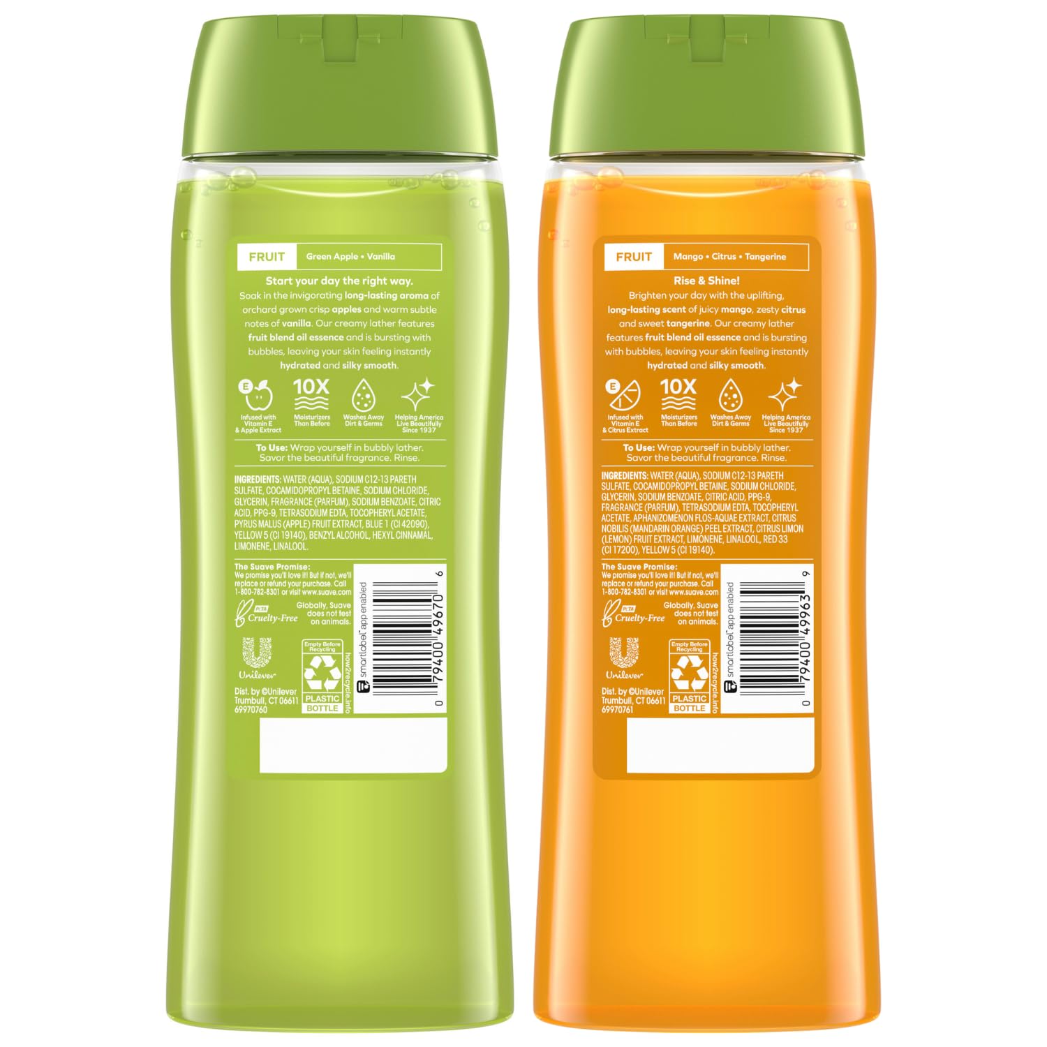 Suave Cruelty-Free logo on packaging indicating PETA certification