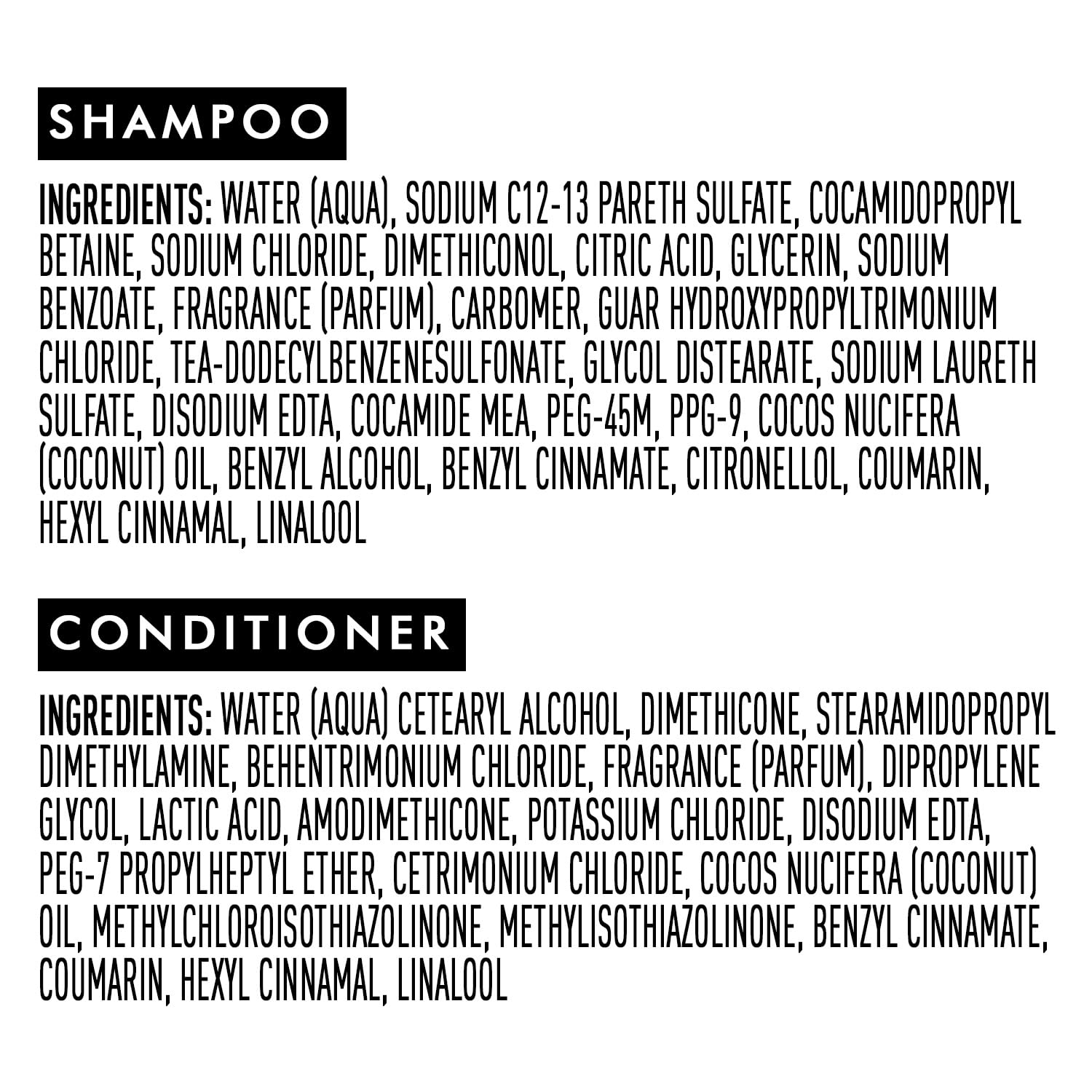 Shiny, hydrated hair after using Suave Coconut Oil Infusion set.
