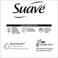 Creamy lather from Suave Coconut Oil Infusion shampoo smooths hair.