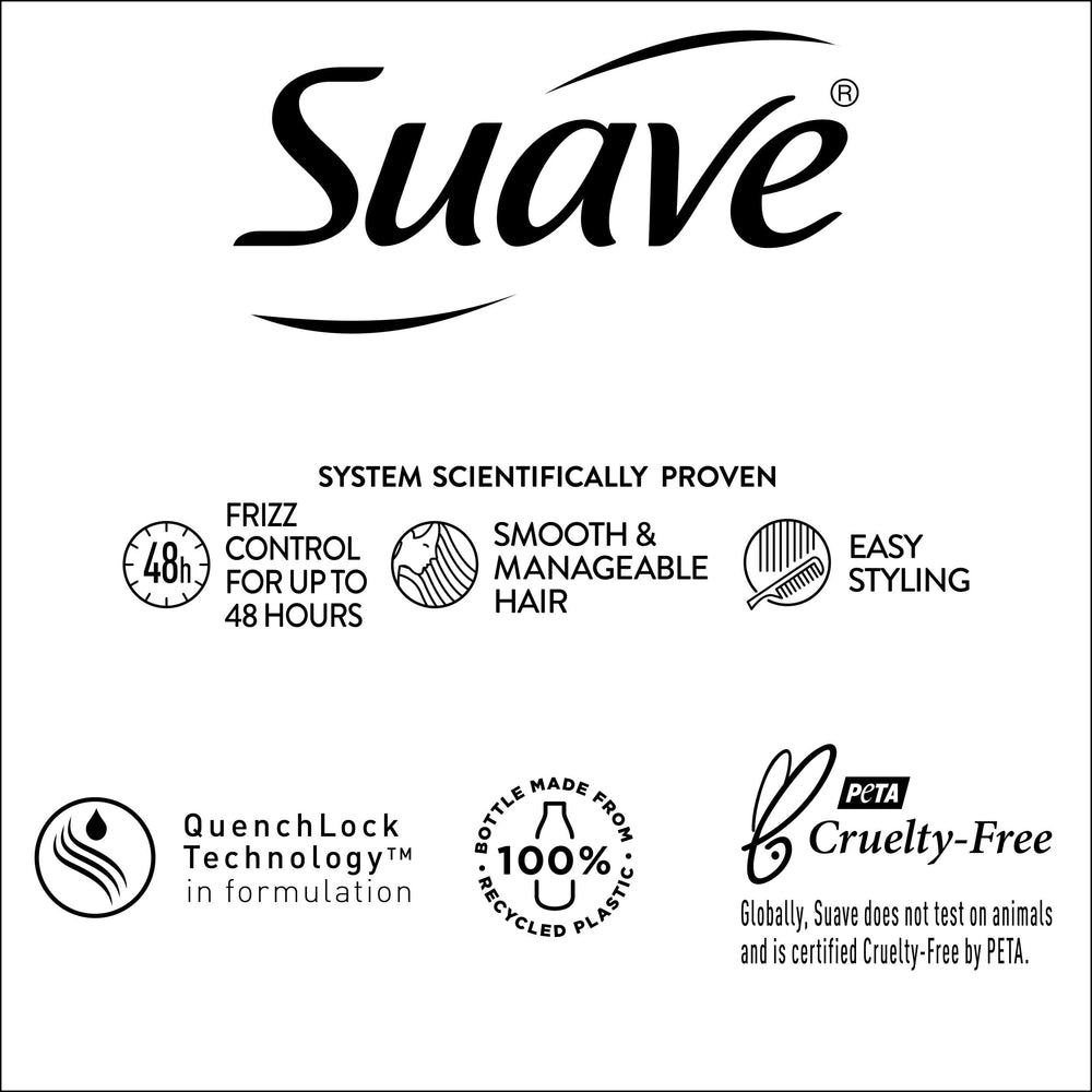 Cruelty-free logo on Suave Keratin packaging
