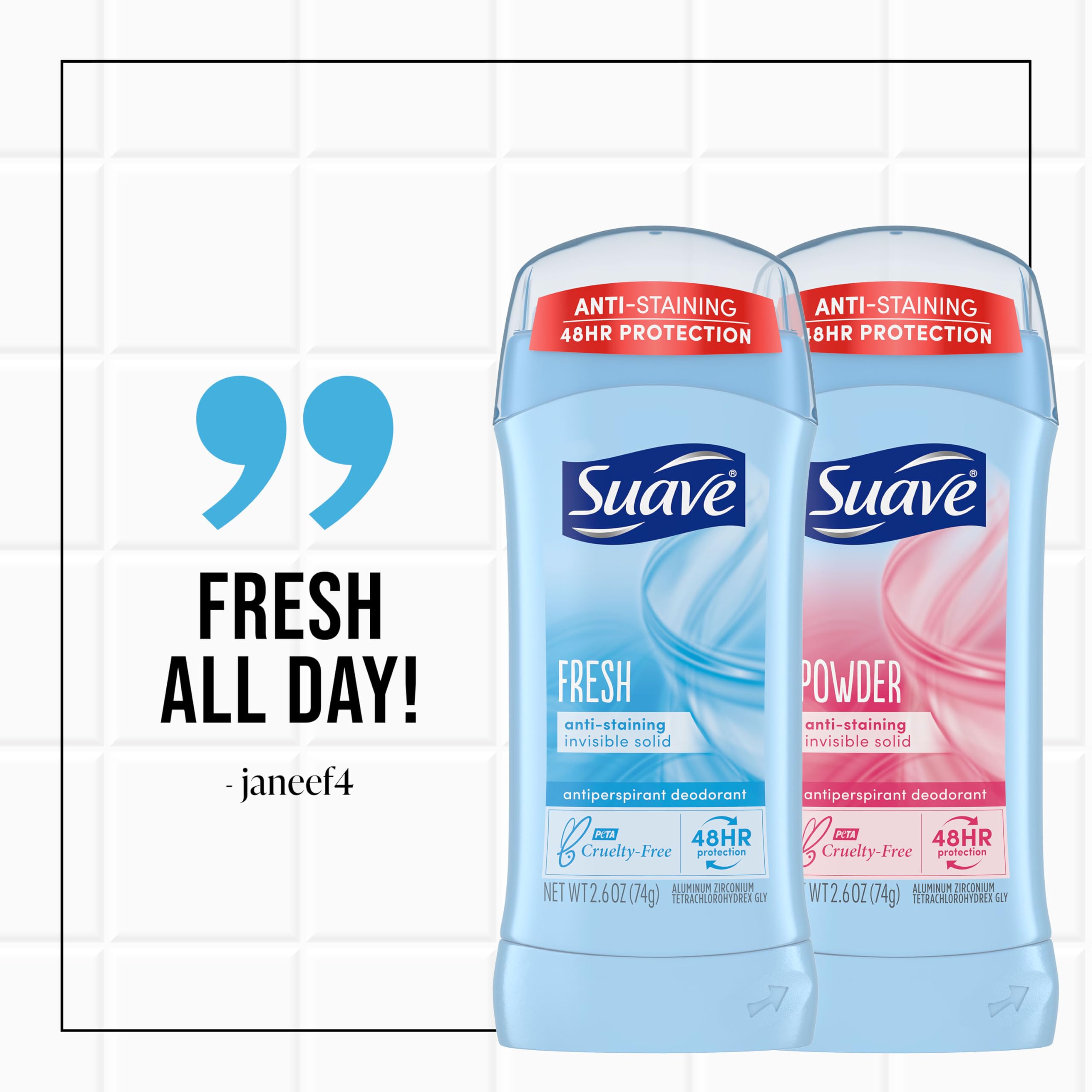 Suave Deodorant Women cruelty-free PETA-certified brand image and ethics