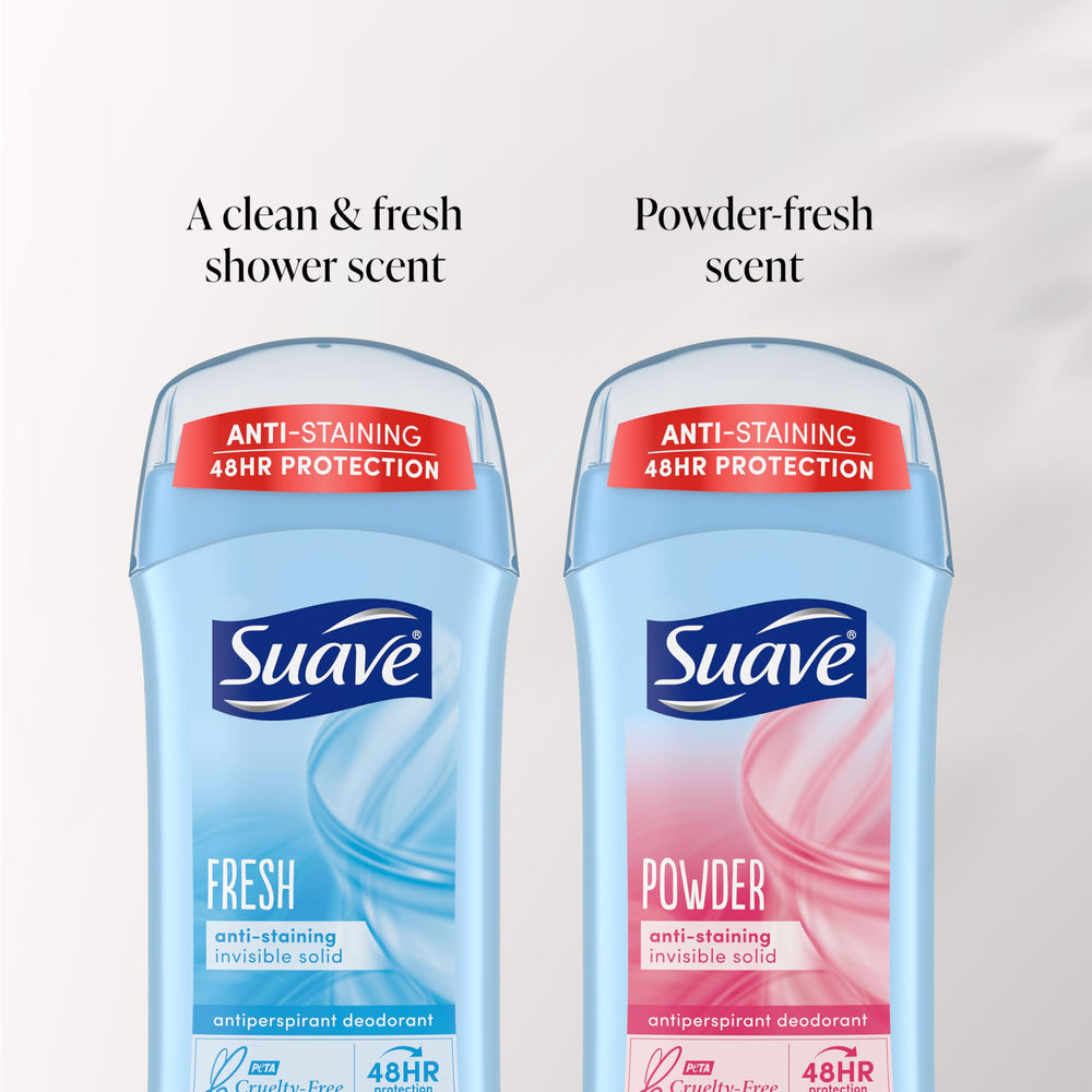 Suave Deodorant Women invisible on skin with anti-stain formula on fabric