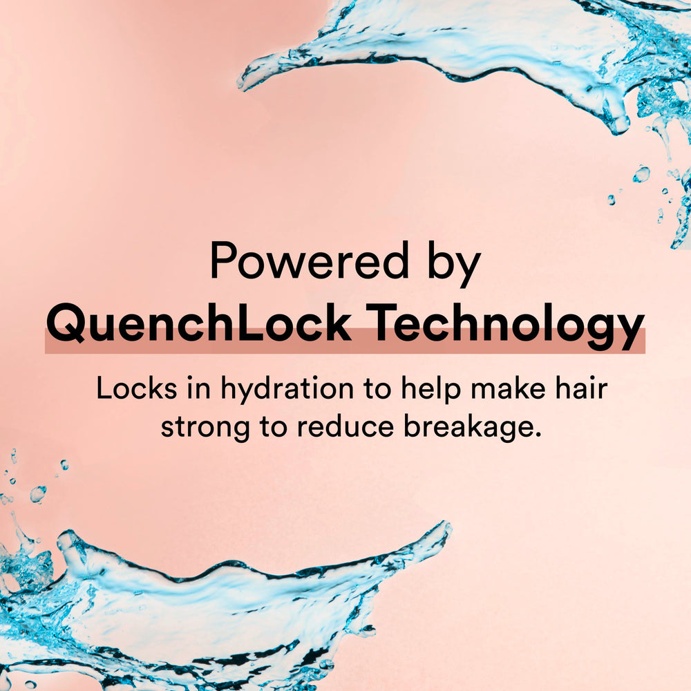 Suave Keratin Infusion detangler in action with brush shows easier combing.