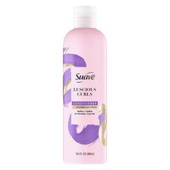 Suave Luscious Curls Conditioner bottle pour shows detangling for curly hair
