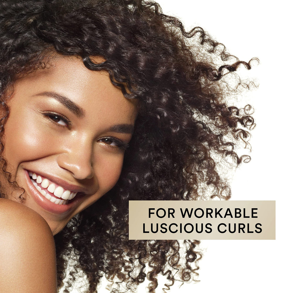 Suave Luscious Curls Conditioner dispensing pump enables easy, mess-free use