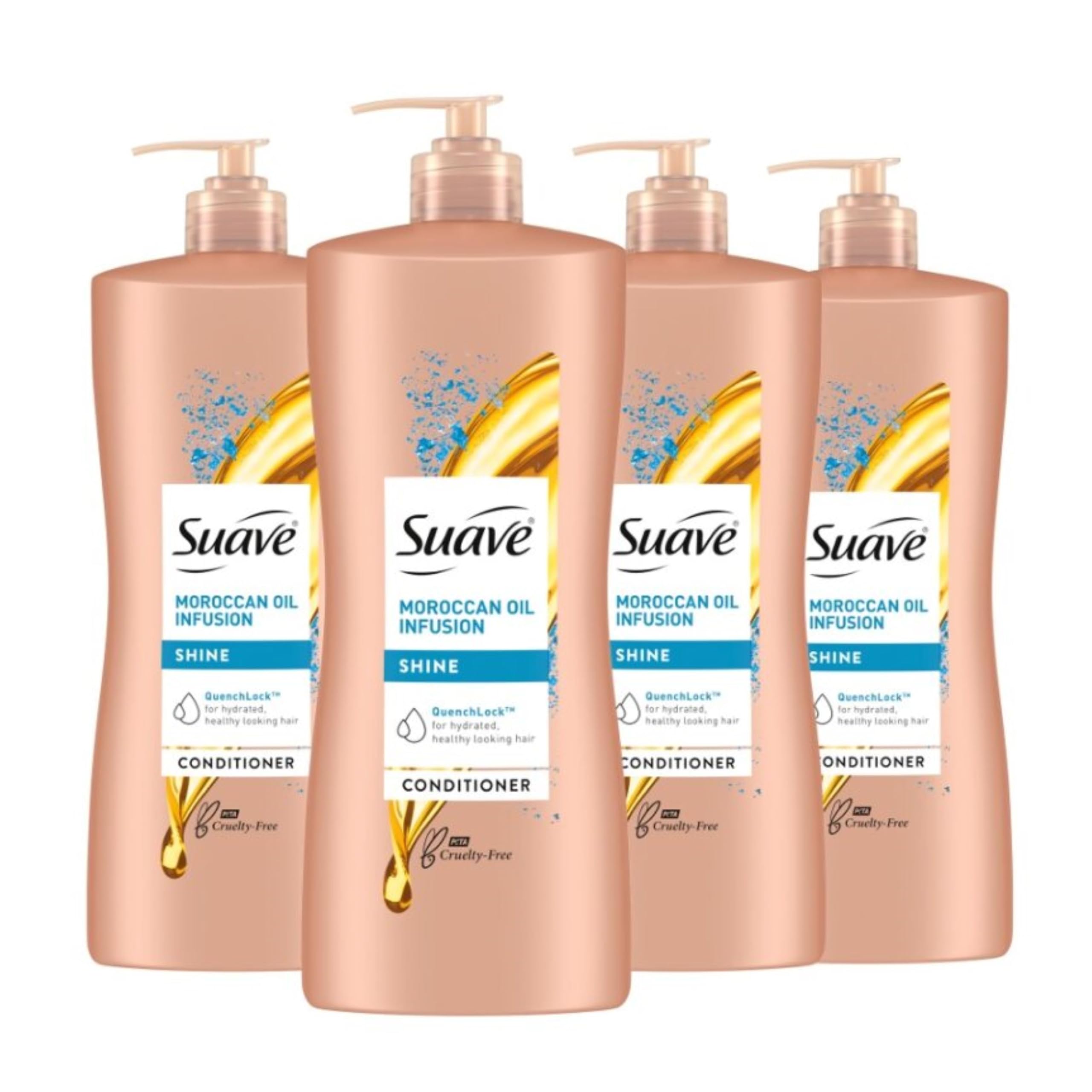 Suave Moroccan Infusion conditioner bottle ready for daily shine.