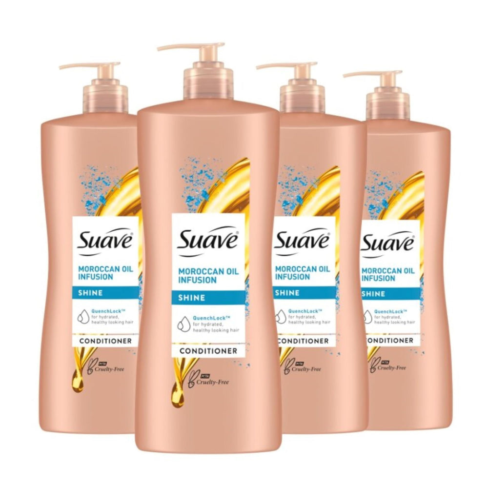 Suave Moroccan Infusion conditioner bottle ready for daily shine.