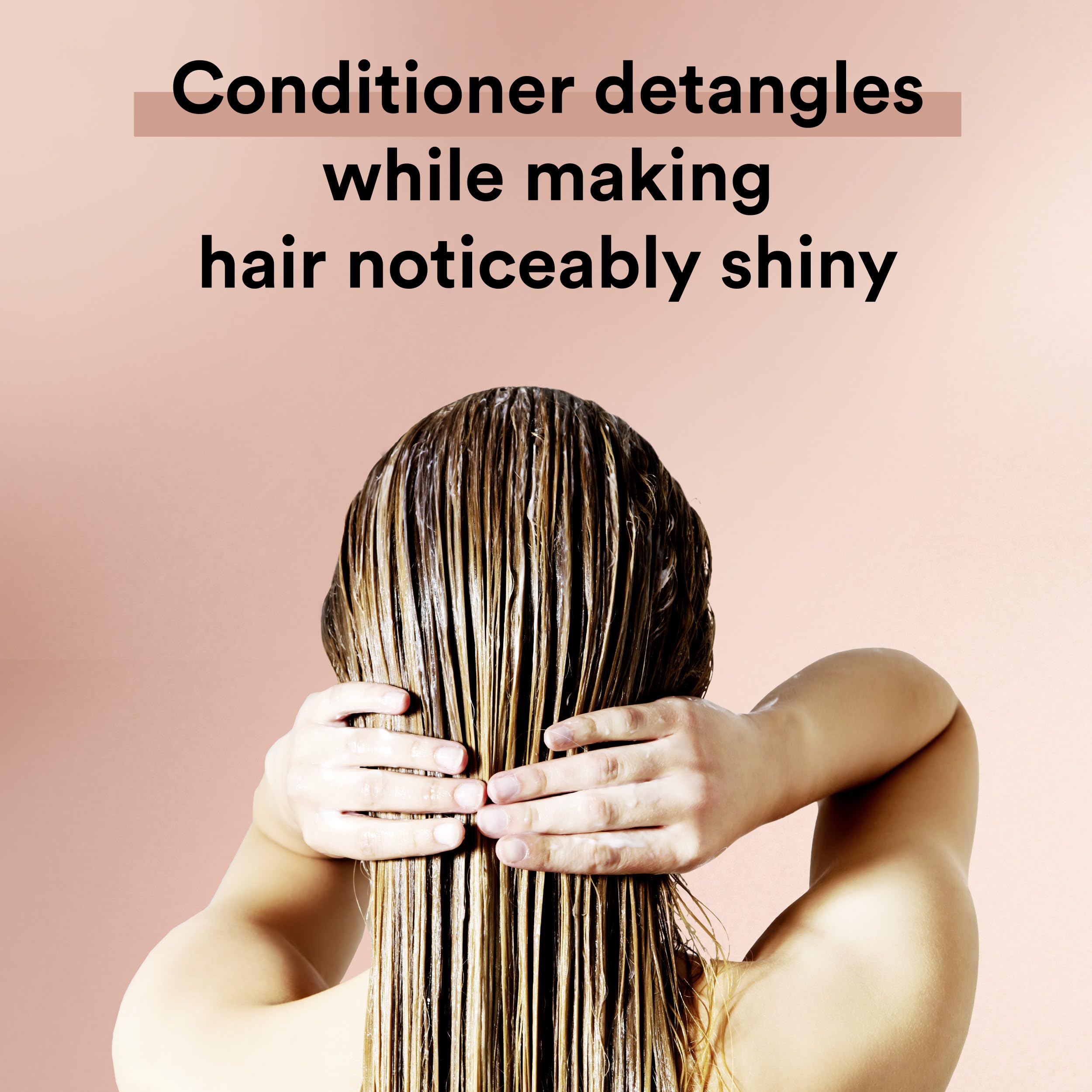 Suave Moroccan Oil Infusion conditioner close-up highlights lightweight hydration.