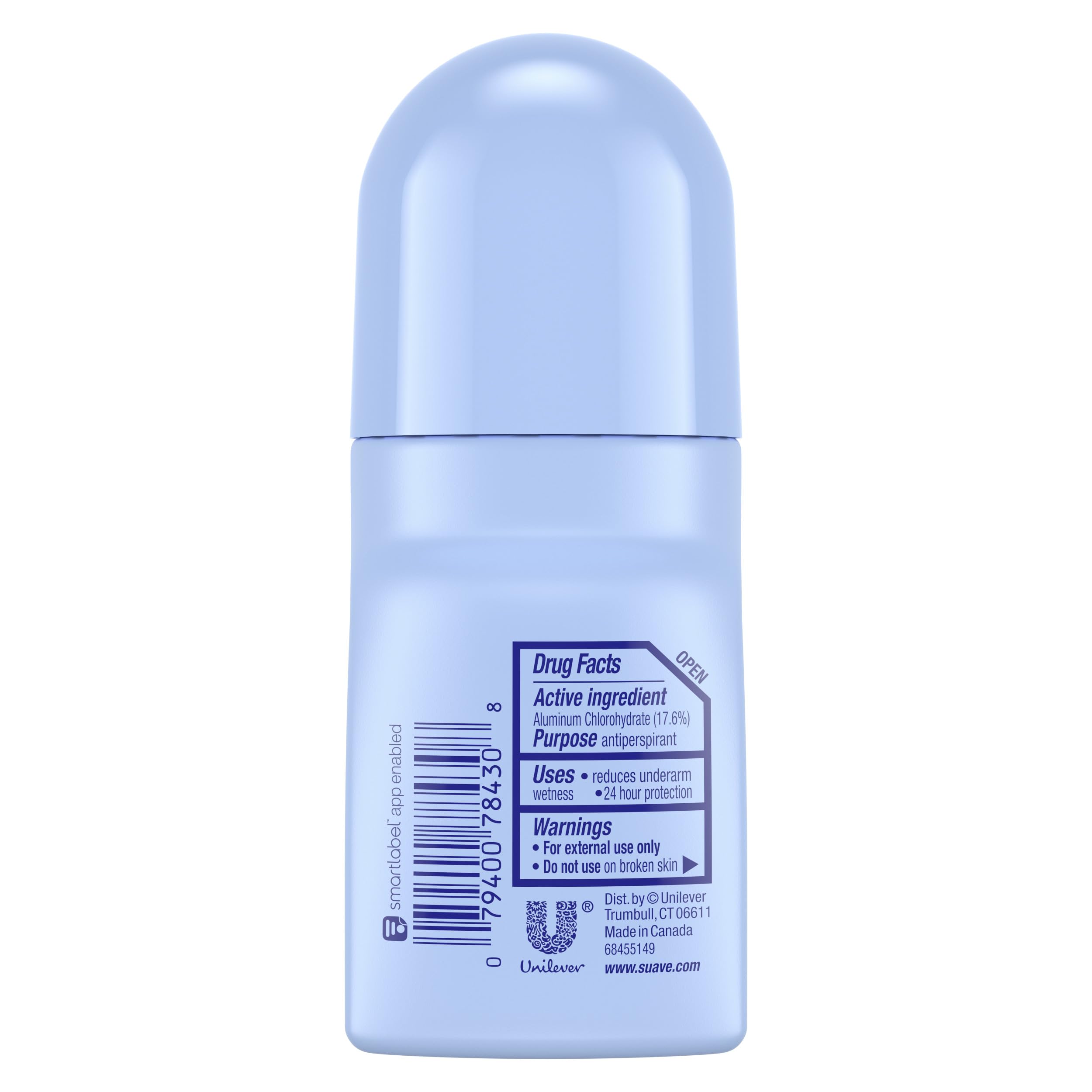Suave Powder Roll-On Deodorant in action with quick-drying formula for mess-free daily use.