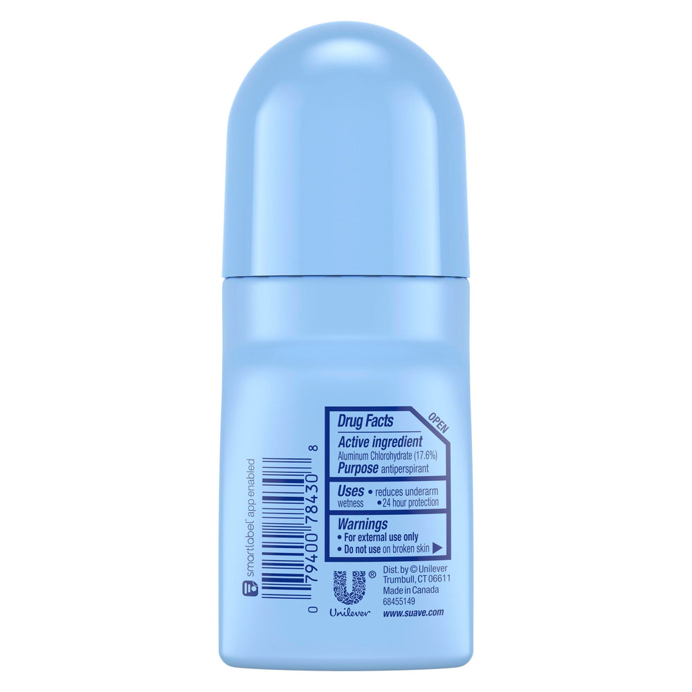 Suave Powder Roll-On Deodorant in action with quick-drying formula for mess-free daily use.