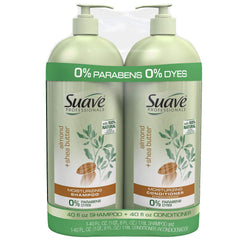 Suave Pro Almond & Shea Butter 2-pack bottle for nourishing cleanse and soft, manageable hair.