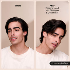 Conditioner dispense bottle highlights daily moisture for dry hair with Suave Rosemary Mint.