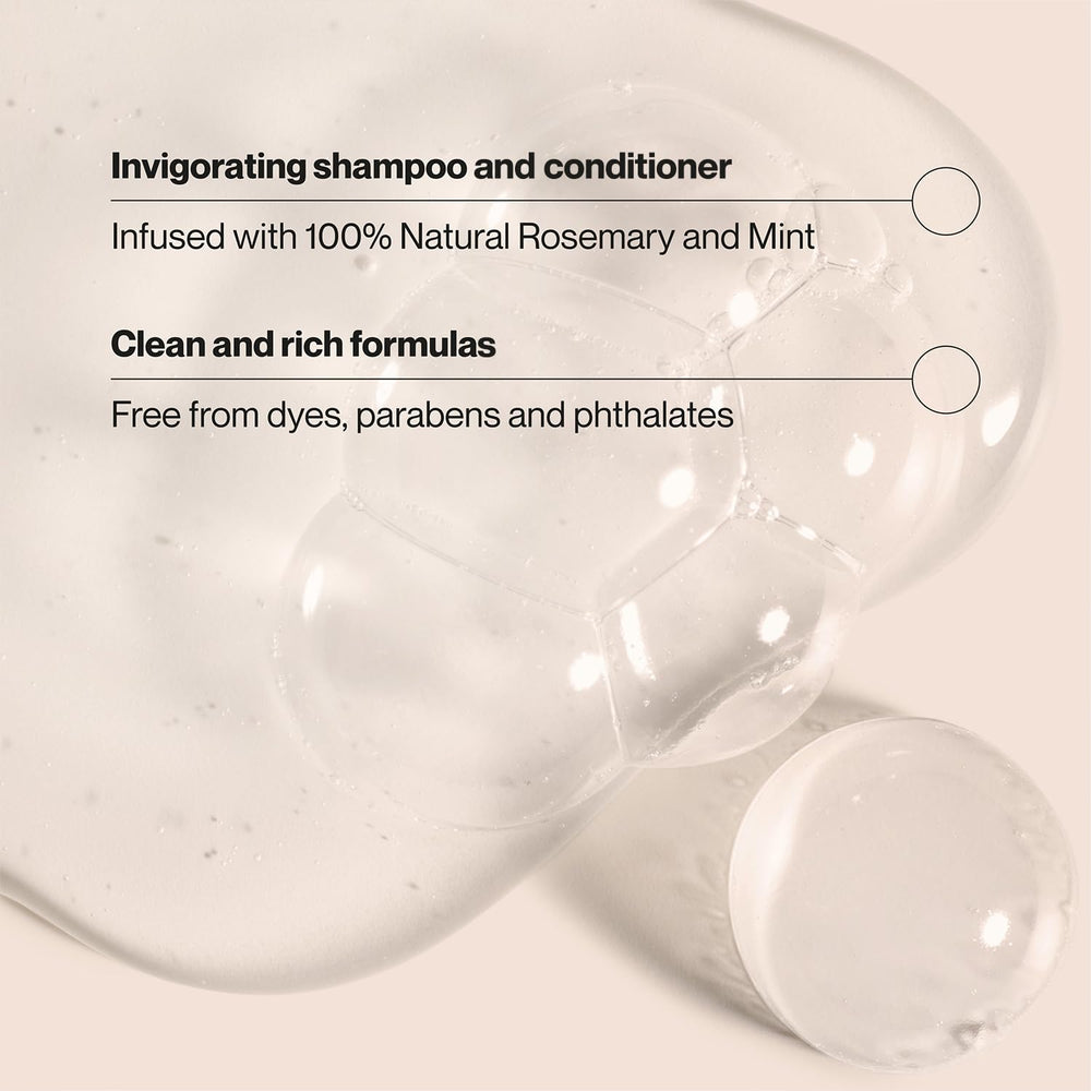 Close-up of shampoo lather featuring Suave Rosemary Mint for purifying scalp cleansing.