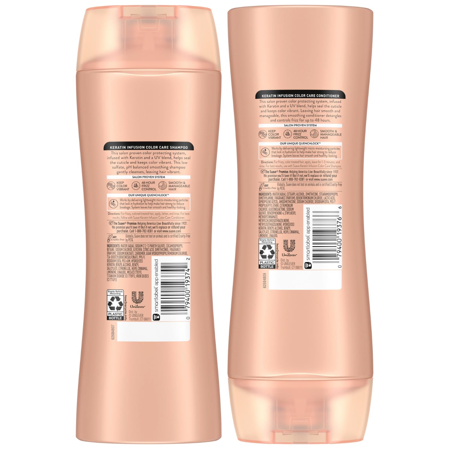 Suave Keratin Infusion packaging and set display on shelf.
