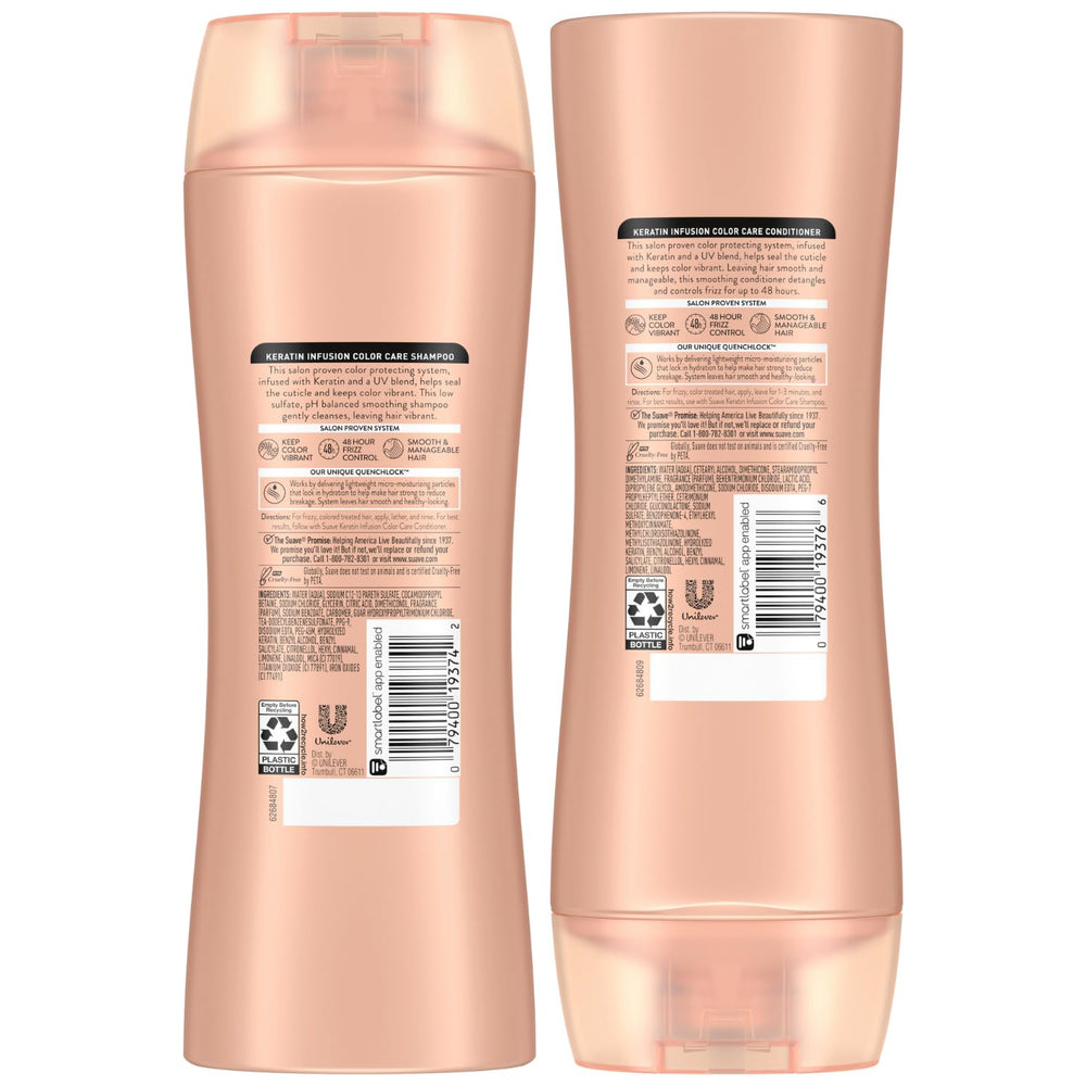 Suave Keratin Infusion packaging and set display on shelf.