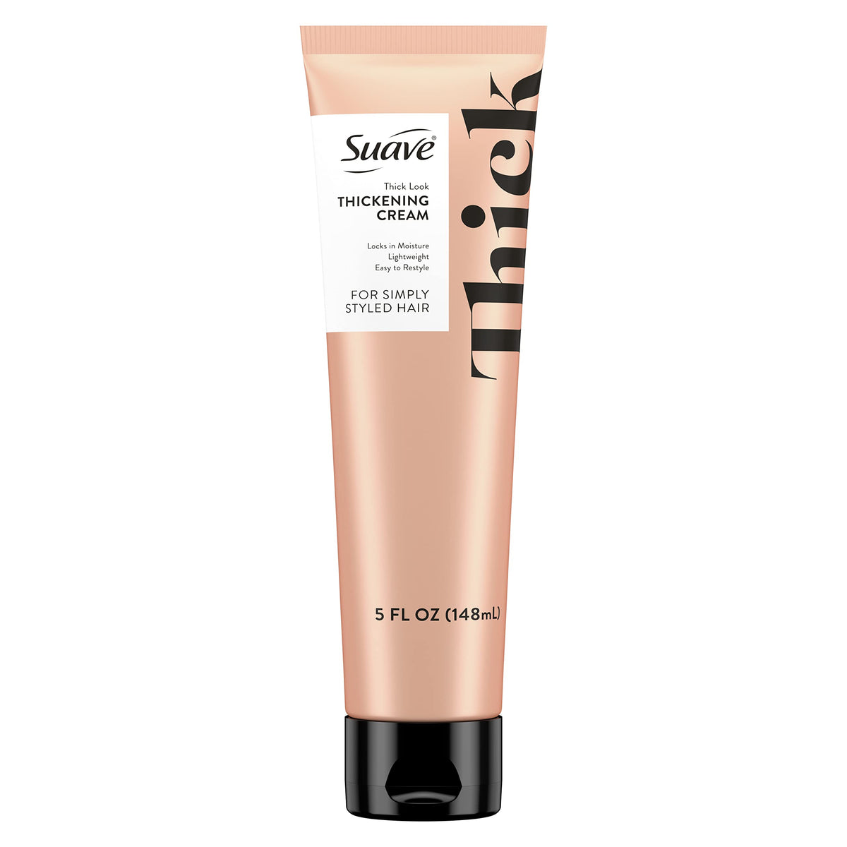 Suave Simply Styled thickening bottle with pump for easy application.