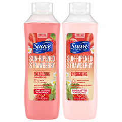 Suave Sun-Ripened Strawberry Shampoo bottle—energizing cleanse for refreshed hair.