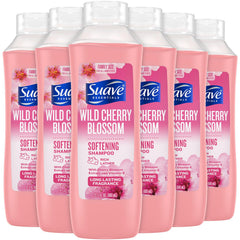 Suave Wild Cherry Blossom shampoo hero bottle showing fragrance-ready design for daily refreshment