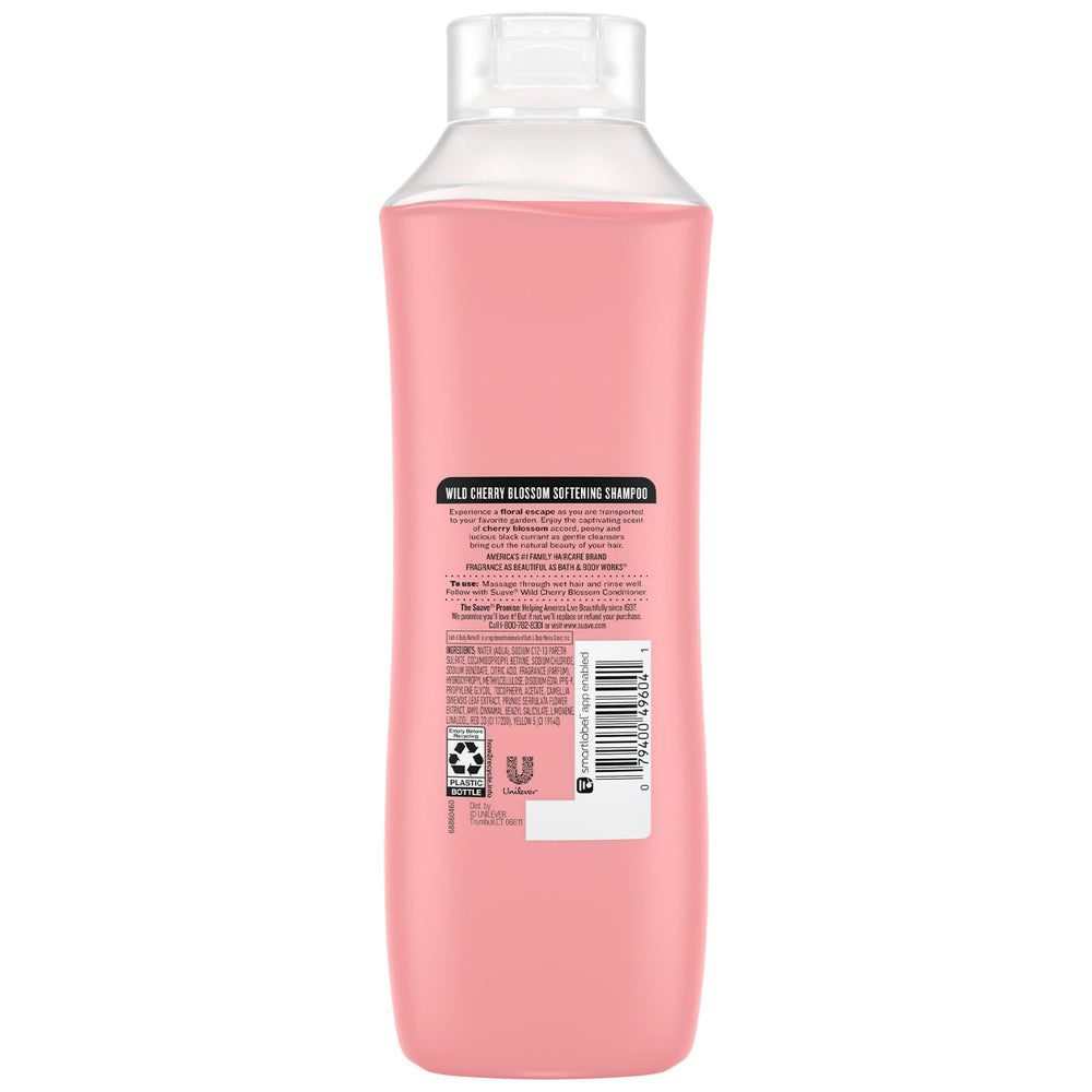 After wash image of soft, shiny hair using Suave Wild Cherry Blossom shampoo
