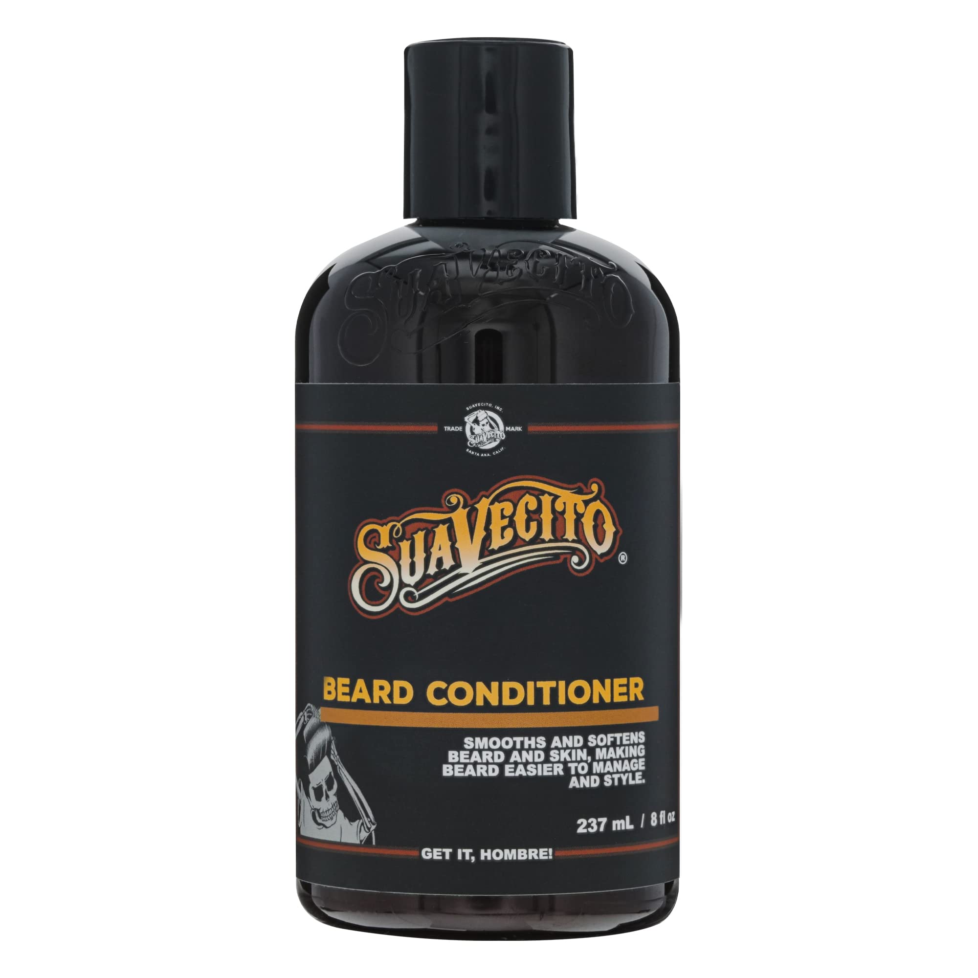 Suavecito Beard Conditioner bottle front for smoother facial hair.