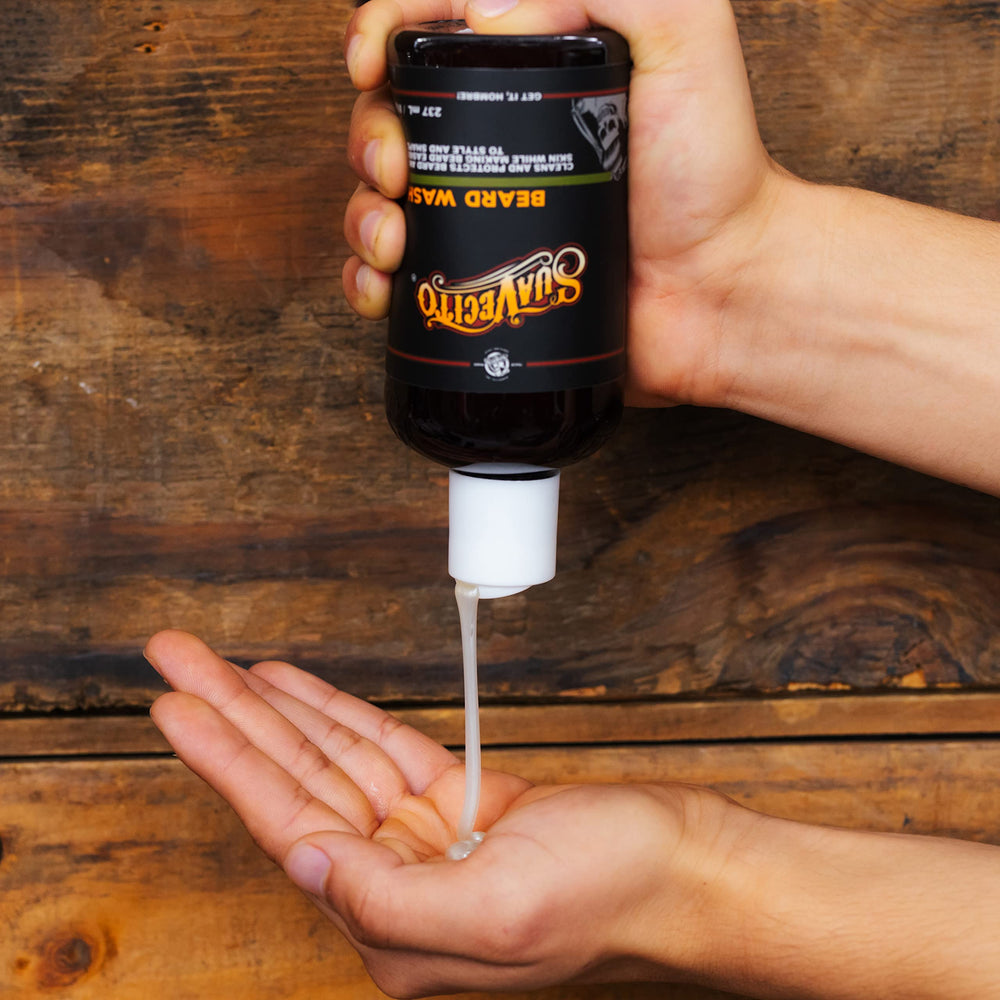 Suavecito Beard Conditioner tube ready to soften skin and hair for a smoother look.