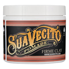 Suavecito Firme Clay jar with natural matte finish and texture.