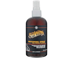 Suavecito grooming non-aerosol hairspray bottle offering strong hold and classic barber scent.