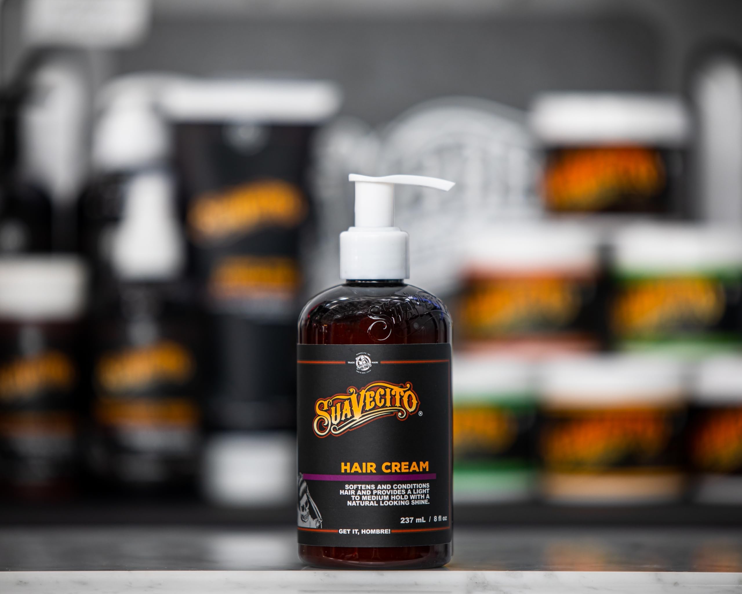 Suavecito Hair Cream barbershop scent image evokes classic USA-made grooming vibe