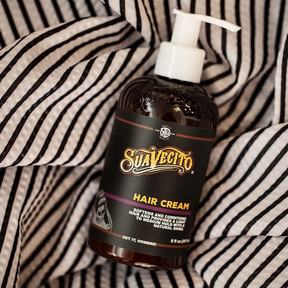 Suavecito Hair Cream long-curly-waves hairstyle demonstrates natural texture and light hold