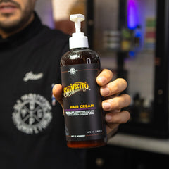 Suavecito Hair Cream pump-dispense, smooth texture for quick finger-combed looks.