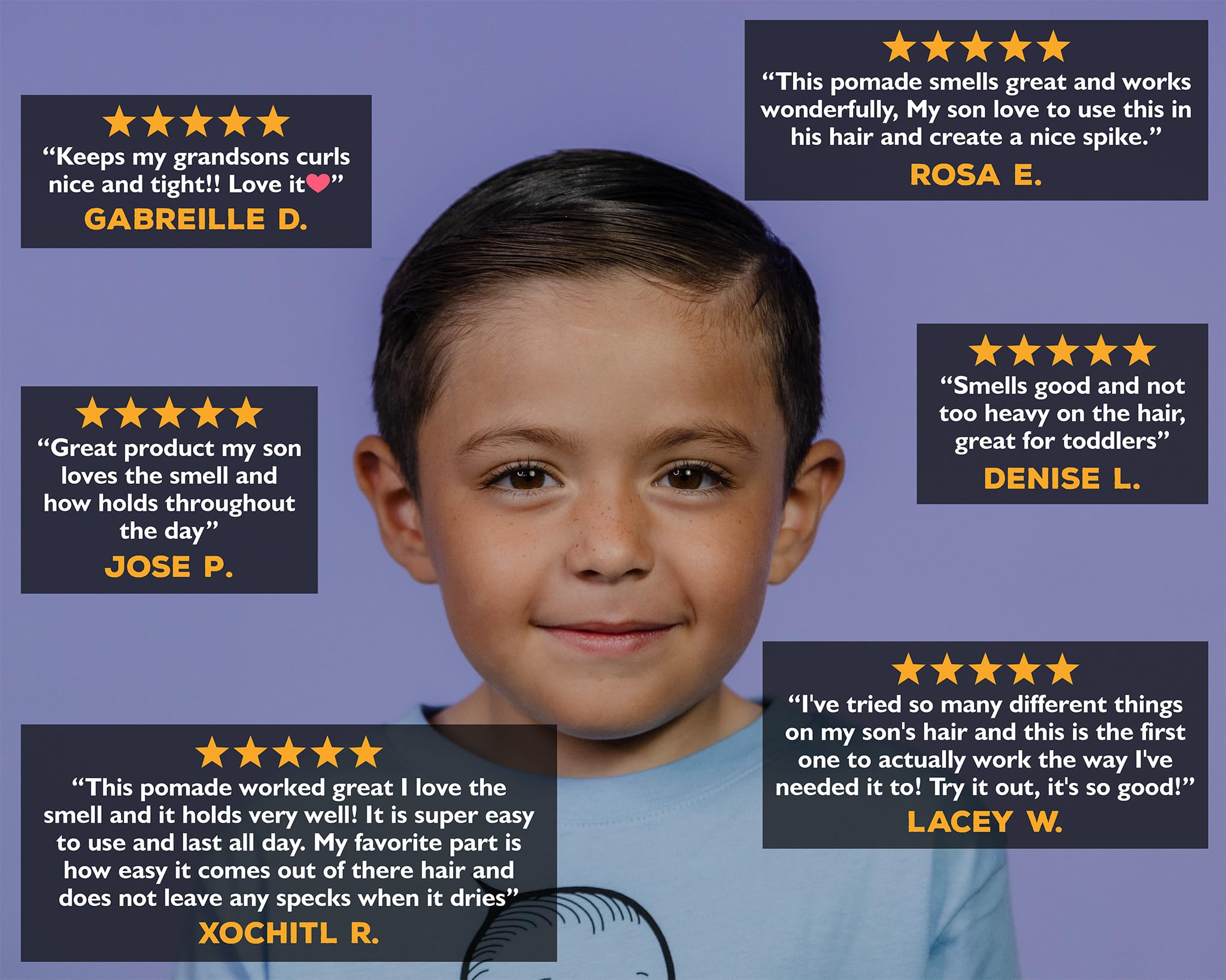 Suavecito Kids Pomade Calming Chamomile Scent Closeup captures soothing aroma during routine.