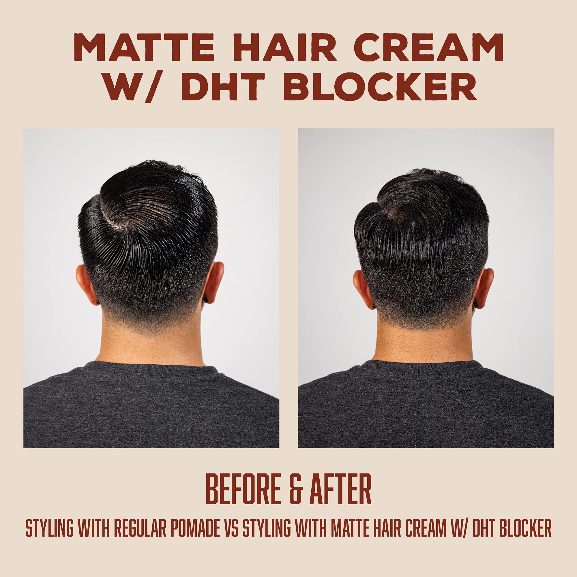 Suavecito Matte Hair Cream matte finish delivers natural, low shine look.