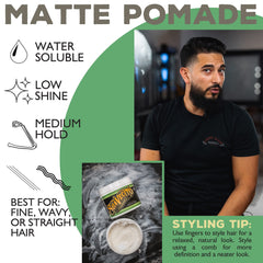 Suavecito Matte Pomade application demo shows easy shaping of natural texture