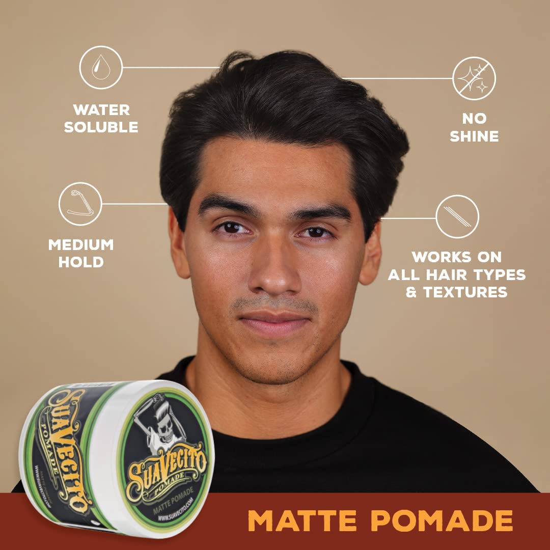 Suavecito Matte Pomade USA-made badge emphasizes quality and community trust