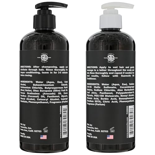 Suavecito OG Conditioner pump bottle; nourishes with Provitamin B5 and natural oils for smoother, hydrated strands.