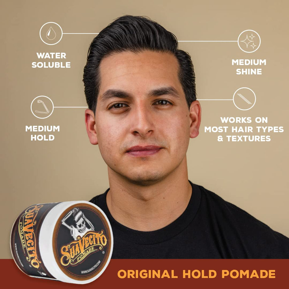 Suavecito Original Hold all-day look captures durable style from day to night.