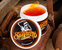 Styling demo of Suavecito Original Hold Pomade showing pliable hold for versatile looks.