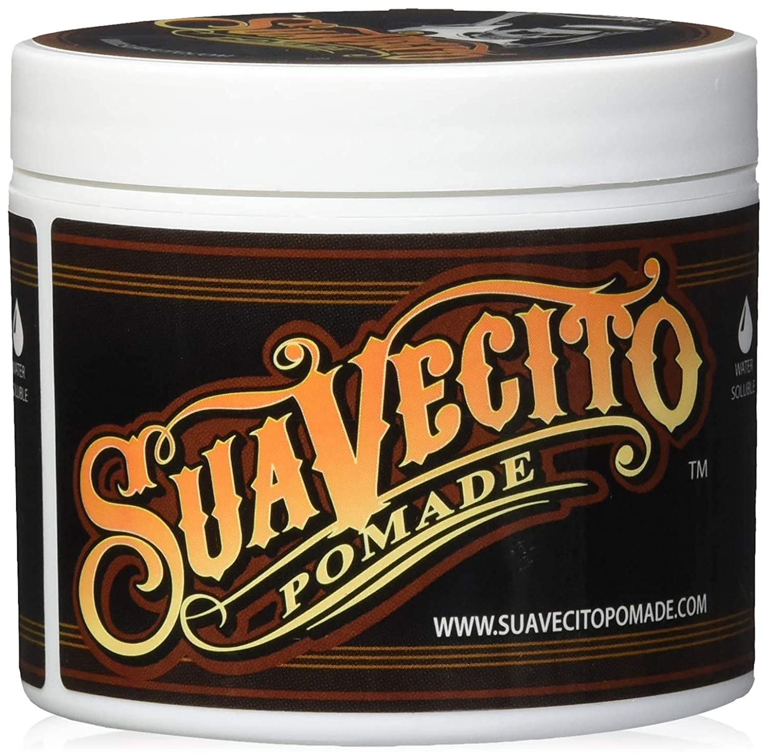 Suavecito Original Hold pomade jar close-up showing medium hold for versatile styling.